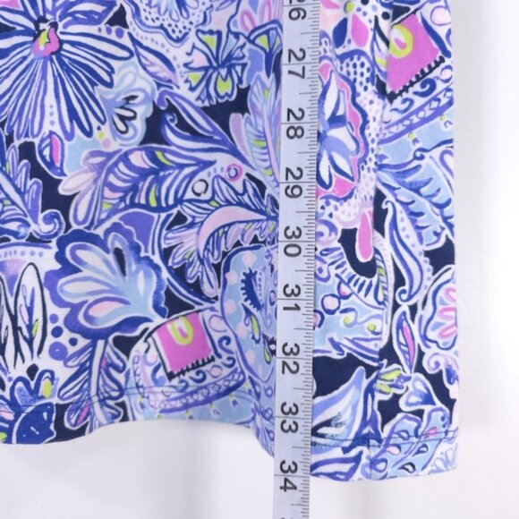 Lilly Pulitzer Short Sleeve Bay Dress Iris Blue Namastay In The Jungle MEDIUM - Picture 10 of 13